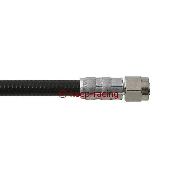 Conduite de frein en acier tressé, en inox, revêtement noir, longueur 15 cm