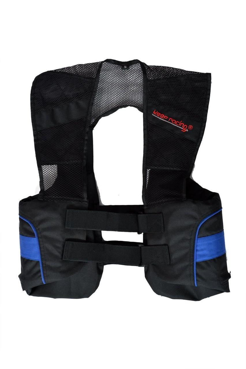keep-racing® Rippenprotektor Absorber I, Rippenschutz, schwarz/blau Größe XXS-XXL