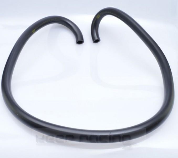 Silikon (SIRFLON) Kühlwasserschlauch bis 140 Grad Celsius, schwarz, 2 Bögen, 90 Grad, 120cm