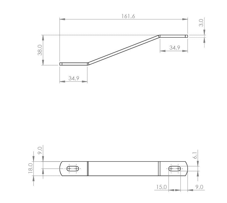Halterung für Frontschild (z.B. Dynamica Mini), verchromt