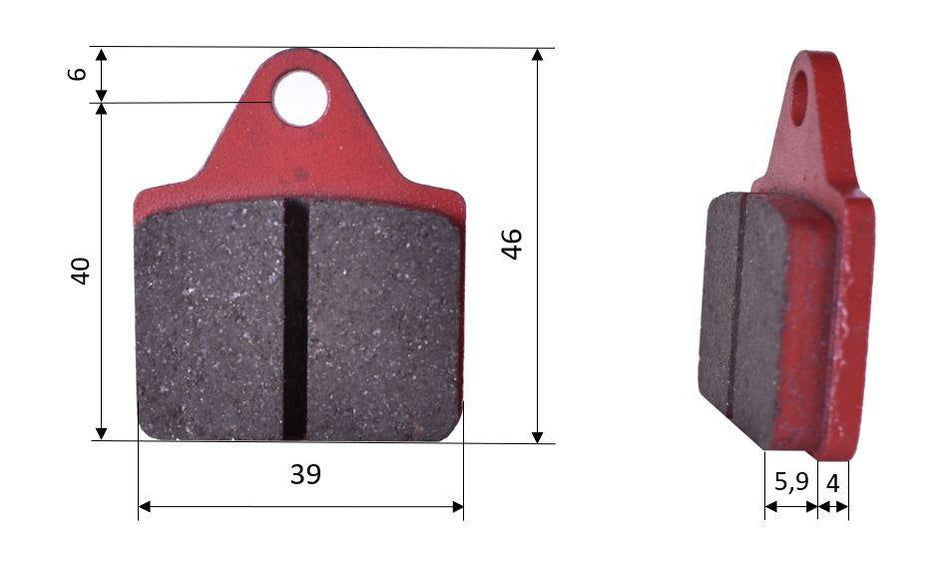 Satz Bremsbeläge (2 Stück), für Lenzo Kart, vorne, (481)