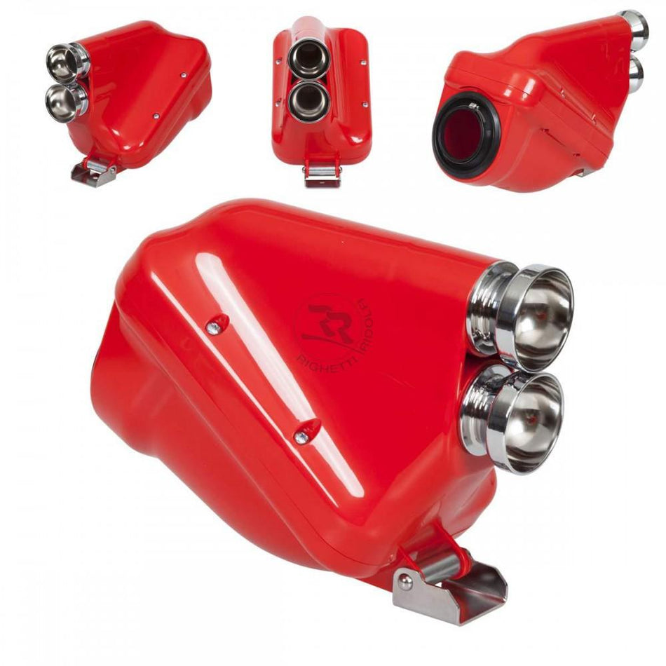Ansauggeräuschdämpfer 23mm, rot/chrom, Typ "ACTIVE", homologiert