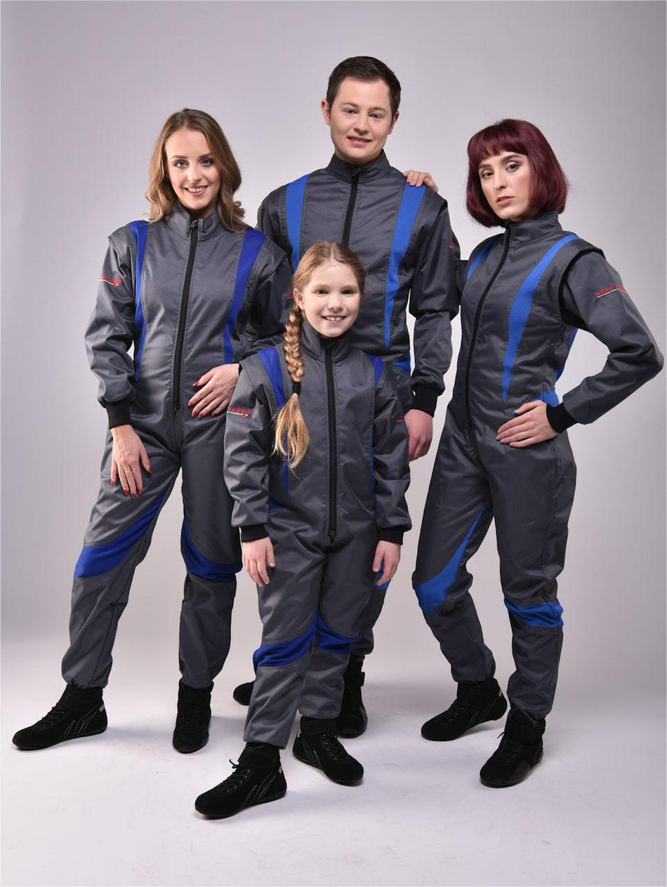 ABVERKAUF: Kart- & Motorsportoverall, Modell CRUISER FLEX, anthrazit/blau, keep-racing®