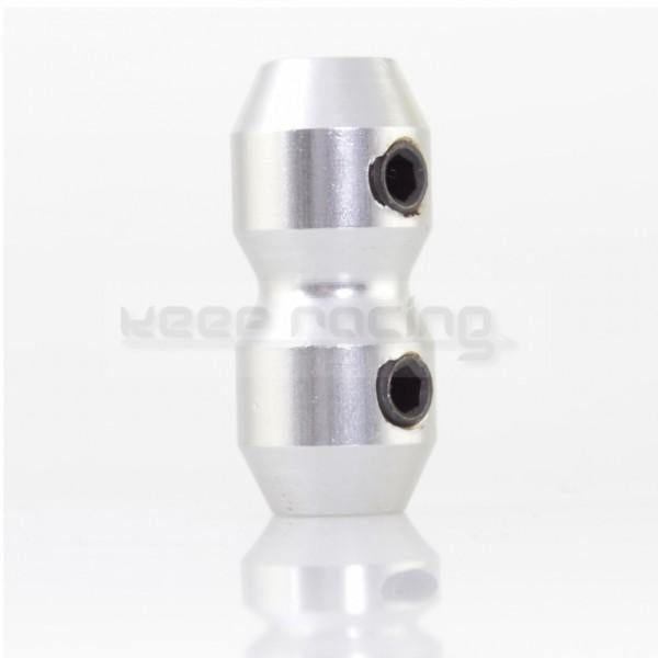 Cable clamp, aluminum, double screw, silver anodized