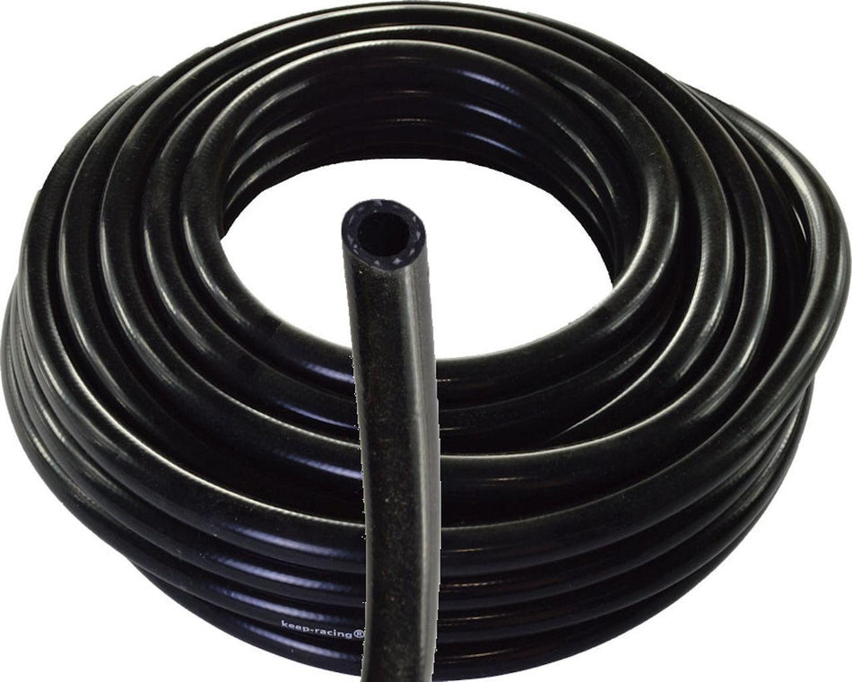 Kühlwasserschlauch Silikon/Polyester, Gewebeschlauch, schwarz, Meterware, keep-racing®