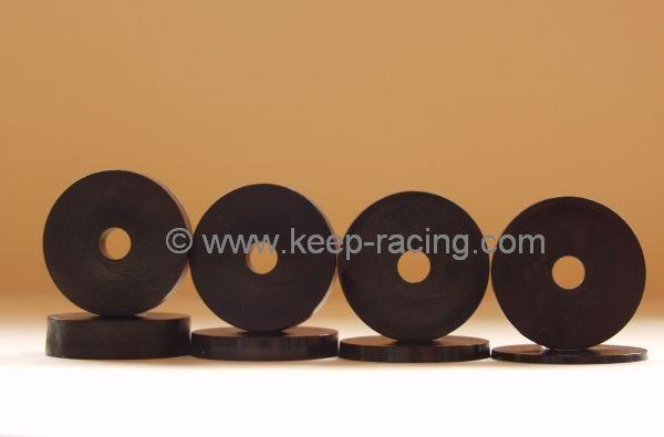 Jeu de rondelles pour sièges/supports de siège, en plastique, 40 x 8 x 2/4/6/10 mm, noir