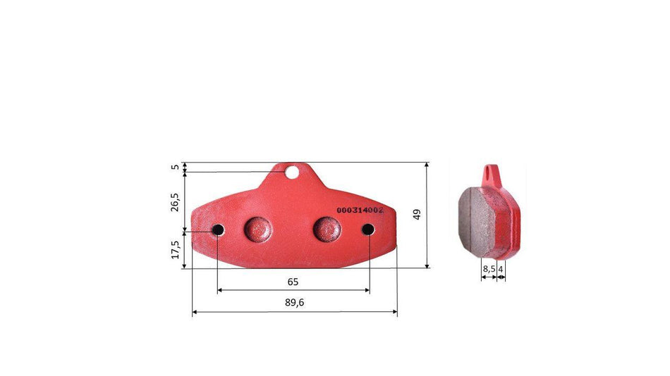 Set of brake pads (2 pieces), for Energy Corse / SKM, rear (501)