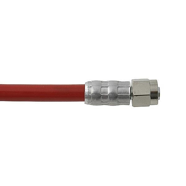 Conduite de frein en acier tressé, en inox, revêtement rouge, longueur 90 cm
