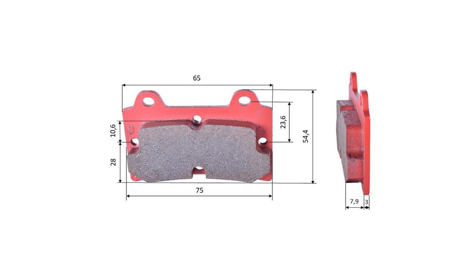 Satz Bremsbeläge (2 Stück), für Arrow, hinten (515)