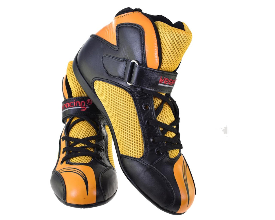 Sportschuh keep-racing®, BOOST ONE, schwarz / gelb, Leder, Größe 34-49