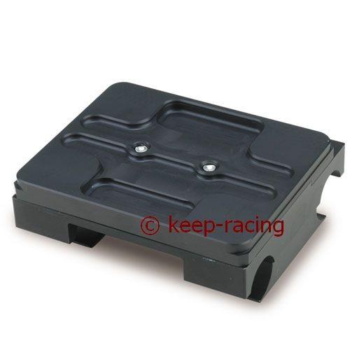 Engine mount, flat, 28/92 mm, complete with clamps, black anodized