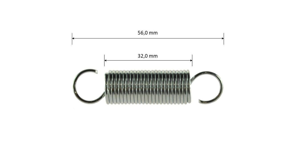 Auspufffeder, 56mm, silber verzinkt