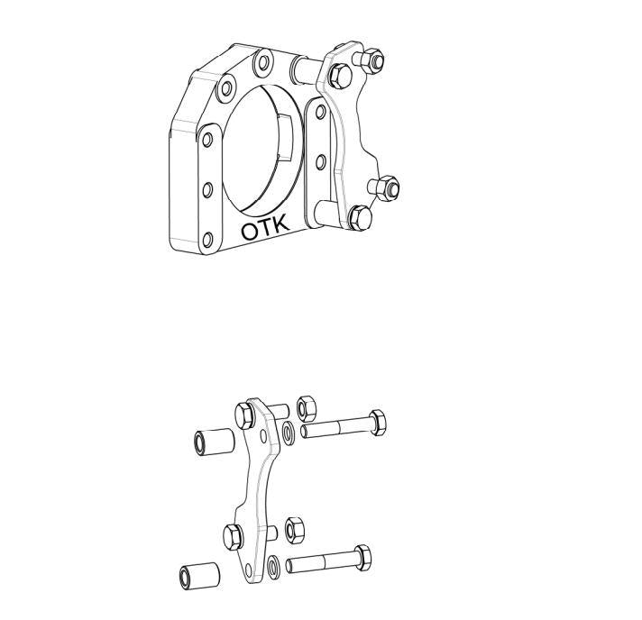 Anschraubplatte Bremssattel MA20 hinten, verchromt, 91.5mm, für Tony OTK Lagerschale