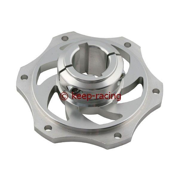 Bremsscheibenaufnahme, Aluminium, für 30mm Achse, silber eloxiert