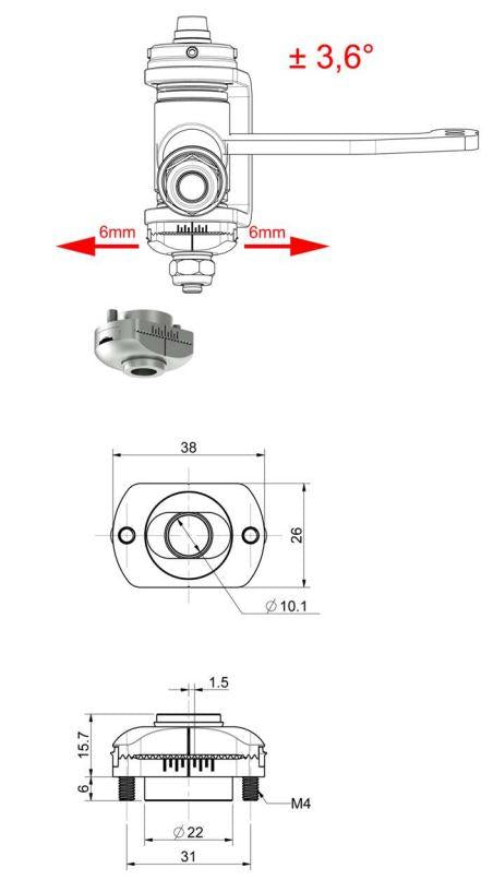 Excentrique CC-SOLVER, pour boulon de 10 mm, diamètre intérieur : 22 mm, inclinaison de 1,5 mm