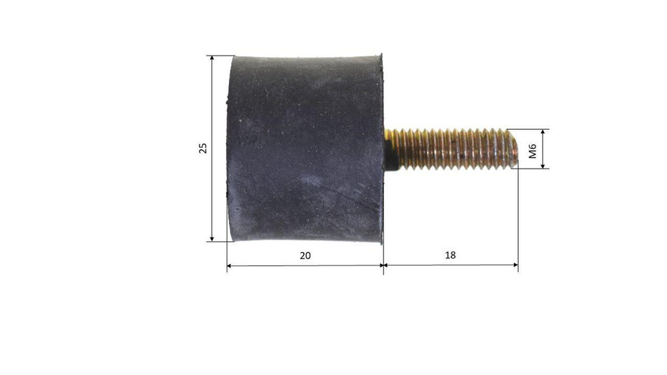 Silentblock, Gummimetalllager, Gummipuffer für Kühler, 25 x 20mm, M6 x 18mm