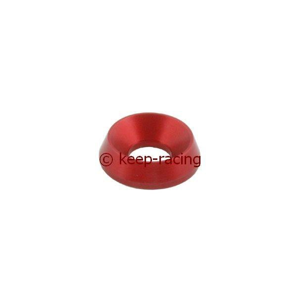 Washer for countersunk screw, 19 x 8 mm, aluminum, red anodized