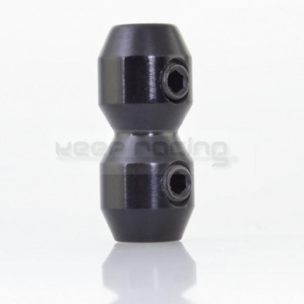 Cable clamp, aluminum, double screw, black anodized