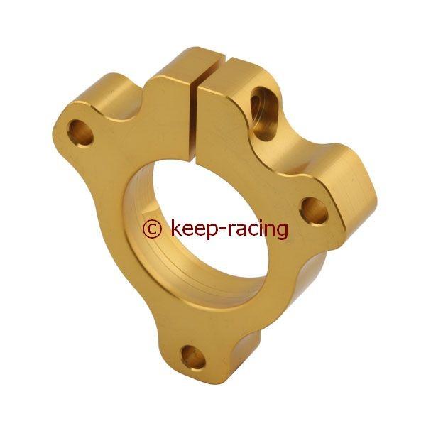 Cuvette de roulement en aluminium pour axe de 25 mm et roulement de 52 mm, anodisée dorée