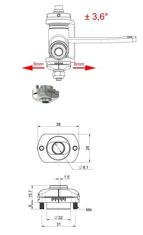 Excentrique CC-SOLVER, pour boulon de 8 mm, diamètre intérieur : 22 mm, inclinaison de 1,5 mm