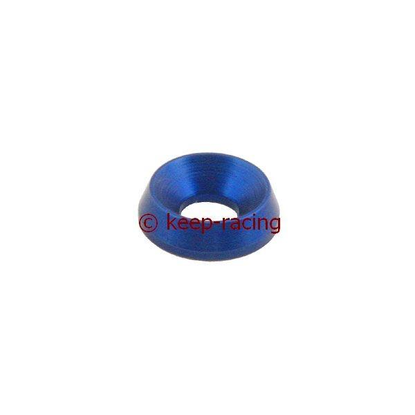 Washer for countersunk screw, 19 x 8 mm, aluminum, blue anodized