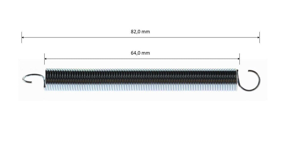 Rückholfeder für Gaspedal, Bremspedal, L=82mm, Ø10mm (z.B. CRG)