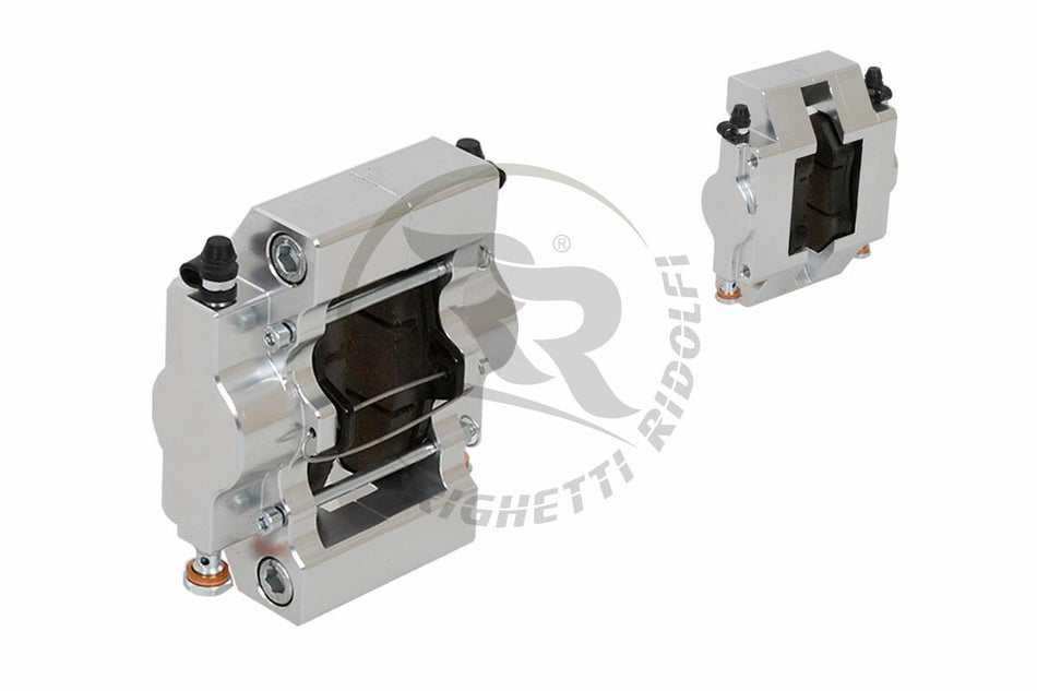 Bremssattel Leihkart, hinten, 2 Kolben, silber eloxiert