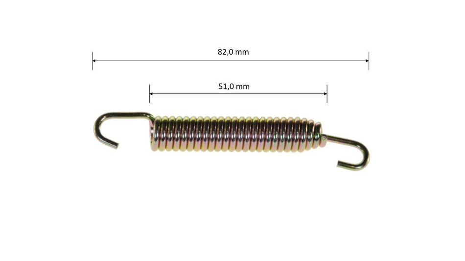 Ressort d'échappement 82 mm, spécialement conçu pour les 125 cm³, extra-rigide, anodisé doré