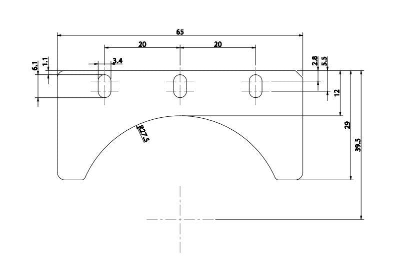 Support membrane, top or bottom, Carbon TM K9-K9C + KZ 10 Shape: Half-moon