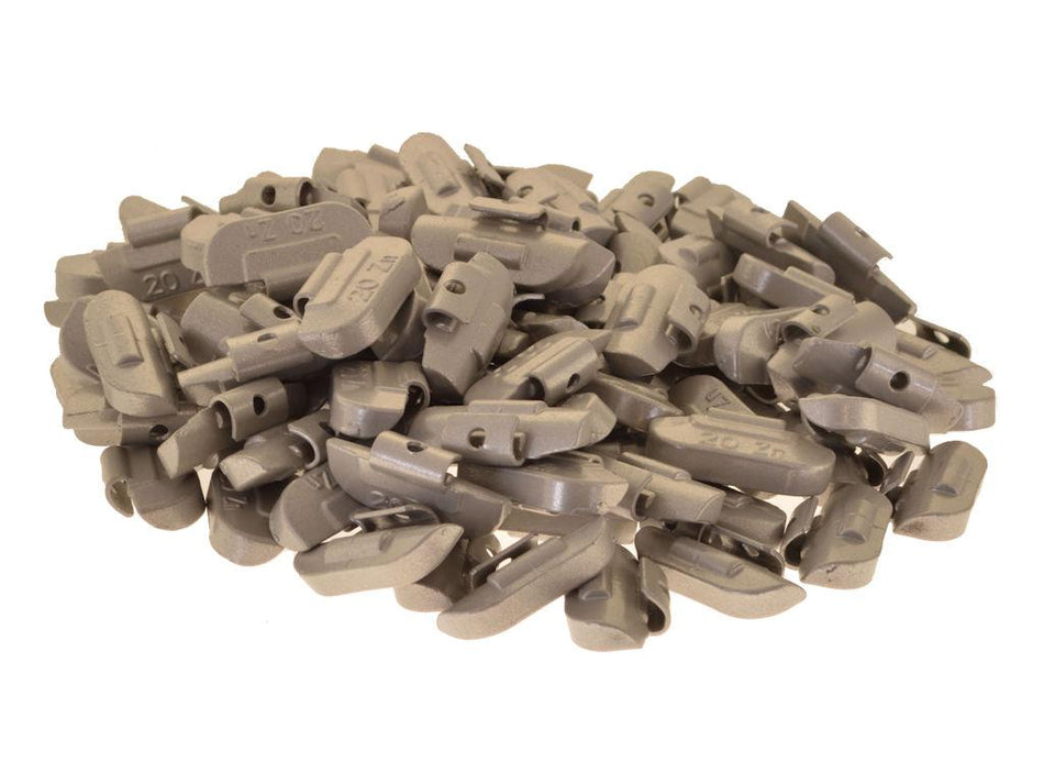 100 x 20g wheel weights for steel rims, zinc (ZN)
