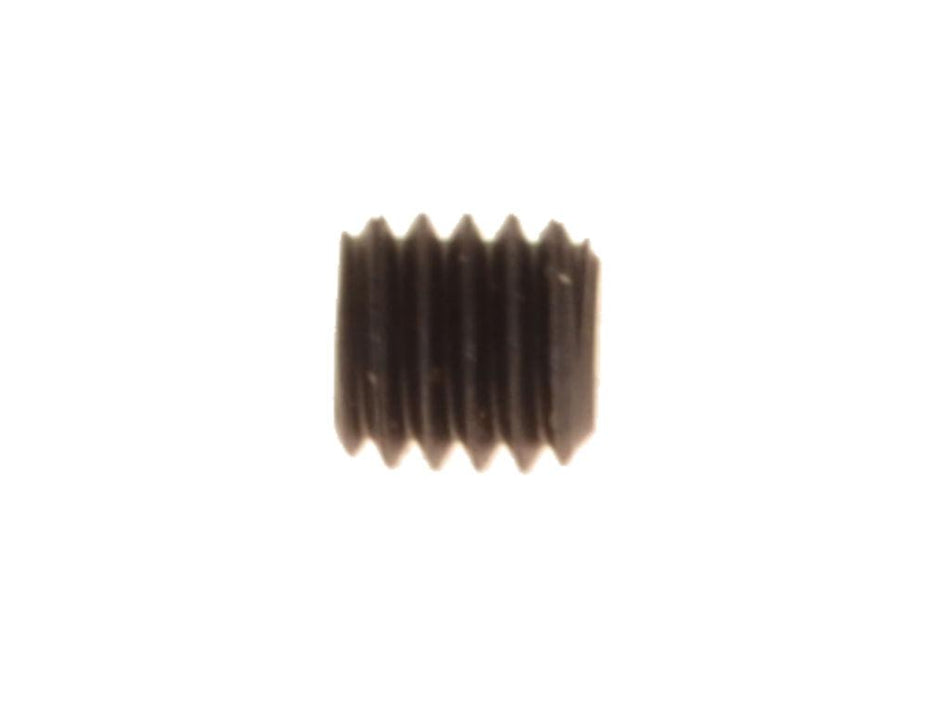 M6 x 6 mm grub screw, 0.75 mm pitch, flat head, black