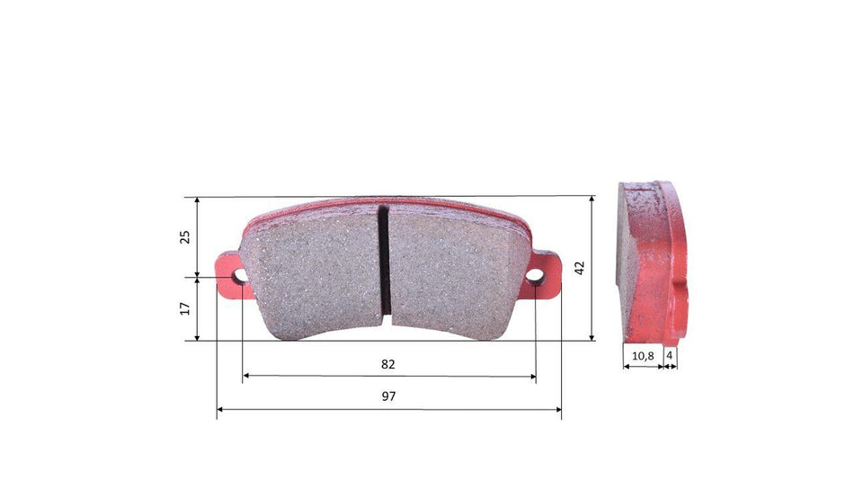 Satz Bremsbeläge (2 Stück), für KART COMPONENTS, hinten (496)