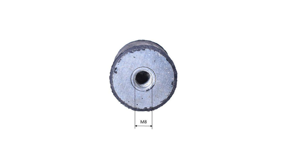 Silent block, rubber-metal mount, rubber buffer, 30 mm diameter, 26 mm height, M8x24 mm