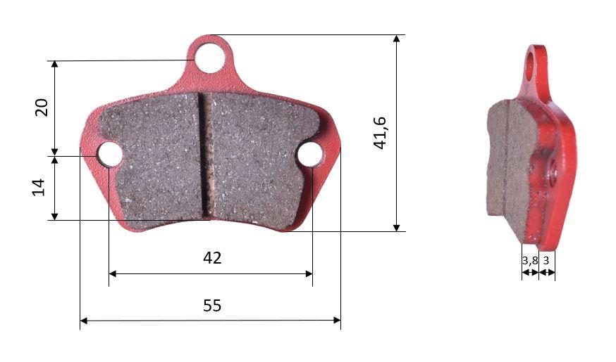 Satz Bremsbeläge (2 Stück), für Top Kart, vorne, (550)