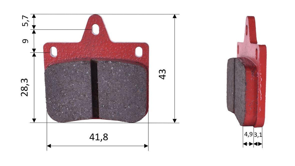 Satz Bremsbeläge (2 Stück), passend für CRG VEN-04 & VEN-06, vorne (526)