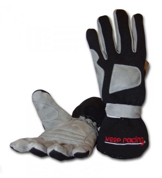 ABVERKAUF: keep-racing® Handschuhe GRIP, für Kart- & Motorsport, schwarz, Größe 1-12