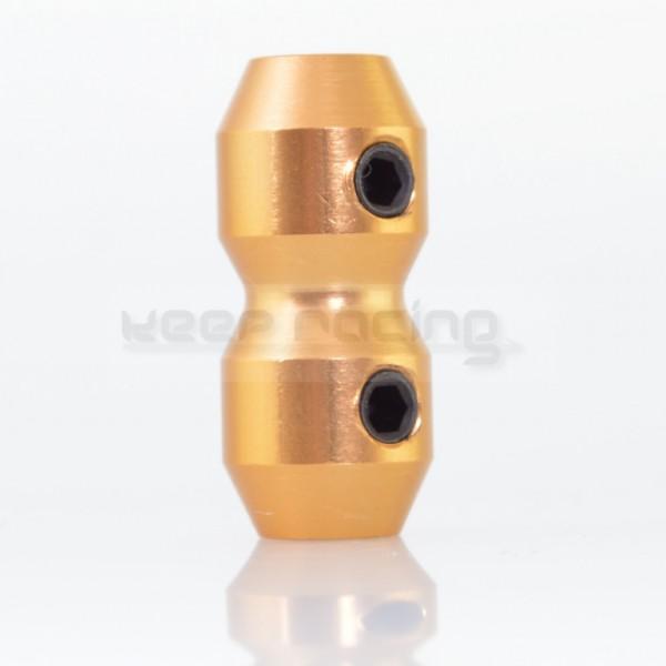 Cable clamp, aluminum, double screw, gold anodized