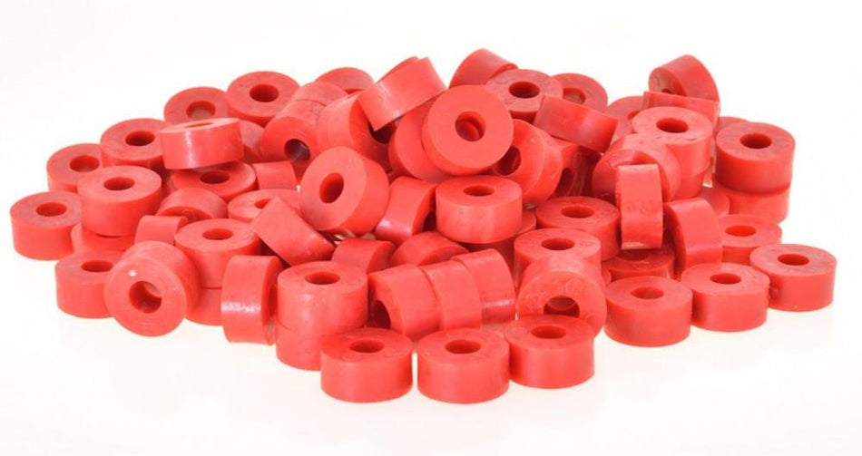 100 x Unterlegscheibe Gummi 27 x 14mm, M10, rot