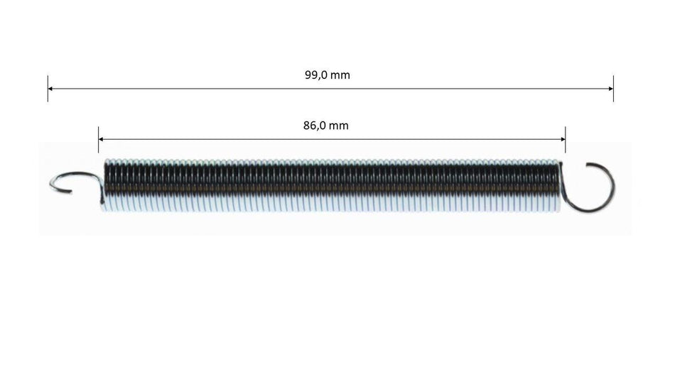 Rückholfeder für Gaspedal, Bremspedal, L=99mm, Ø8mm (z.B. CRG)