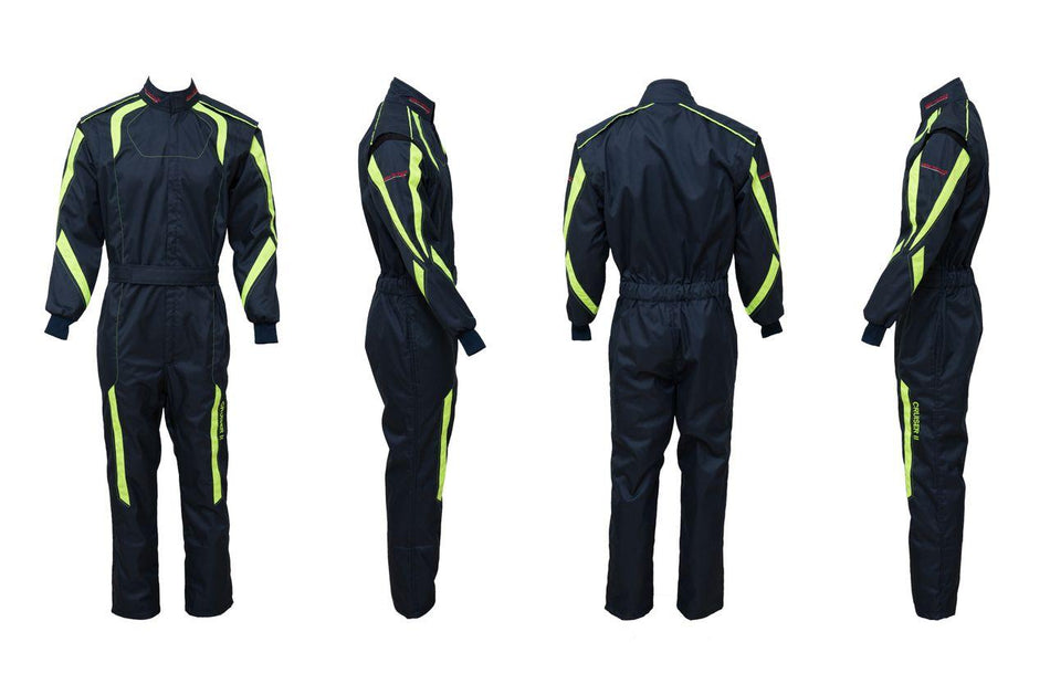 Kart- & Motorsportoverall, Modell CRUISER II, navy blue/lime, keep-racing®