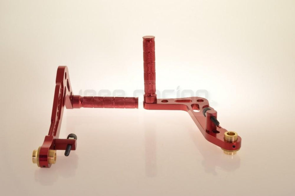 Aluminium Pedalset Bremspedal & Gaspedal, rot eloxiert