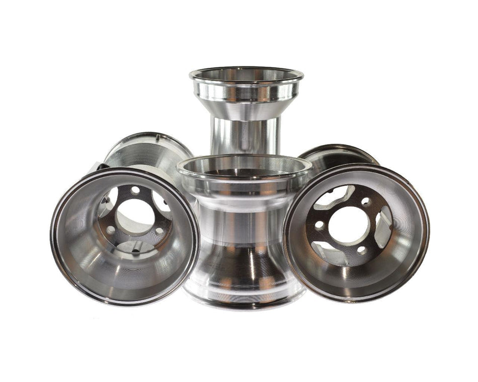 Aluminum rims, keep-racing®, 5 inches, 130/210 mm, silver, set (2 x 130 mm, 2 x 210 mm)