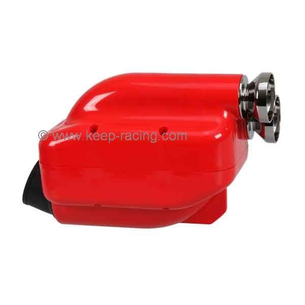 Ansauggeräuschdämpfer 23mm, rot/verchromt, Typ "NOX", homologiert