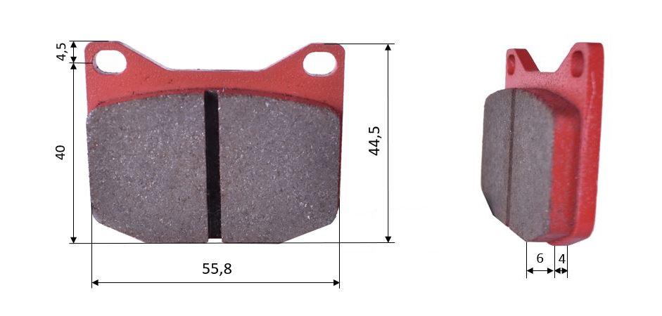 Satz Bremsbeläge (2 Stück), für K-KART, MARANELLO, MS, hinten (557)