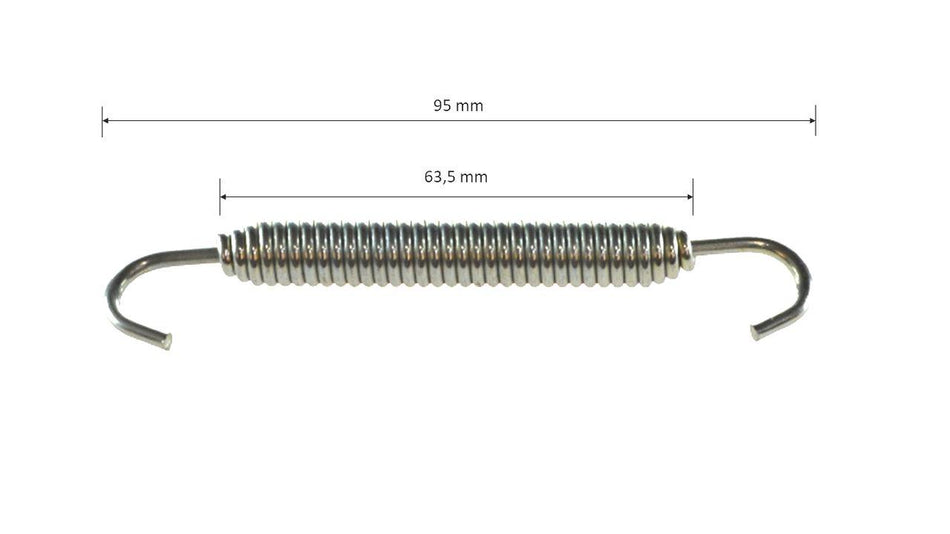 Tension spring for side panel bracket/trim, L=95mm