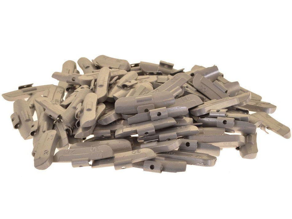 100 x 30g wheel weights for steel rims, zinc (ZN)