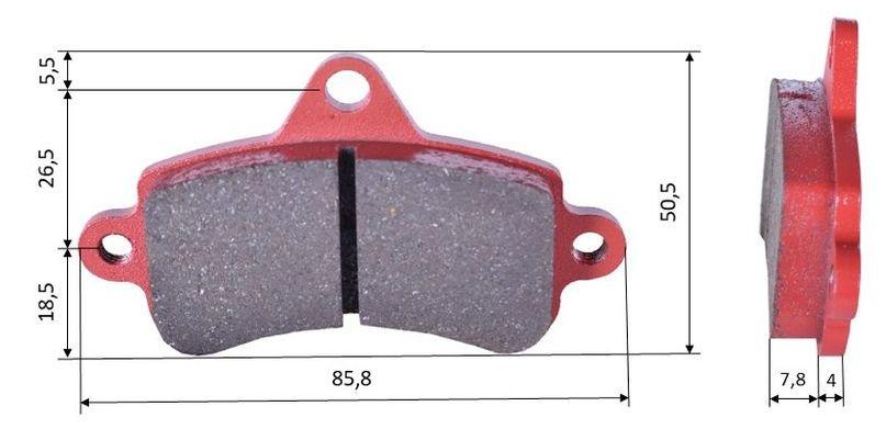Satz Bremsbeläge (2 Stück), für ZIP LIGHTNING HYDR. / TOPKART, hinten (552)