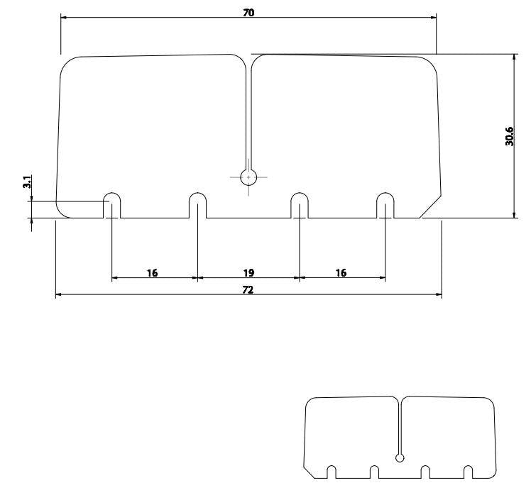Carbon membrane, large, 0.20/0.22, L = 72 mm