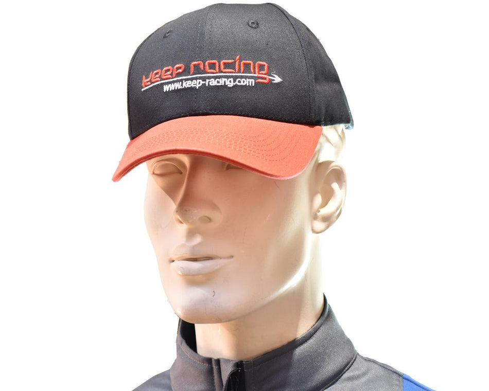 keep-racing® Baseball Cap, schwarz/rot