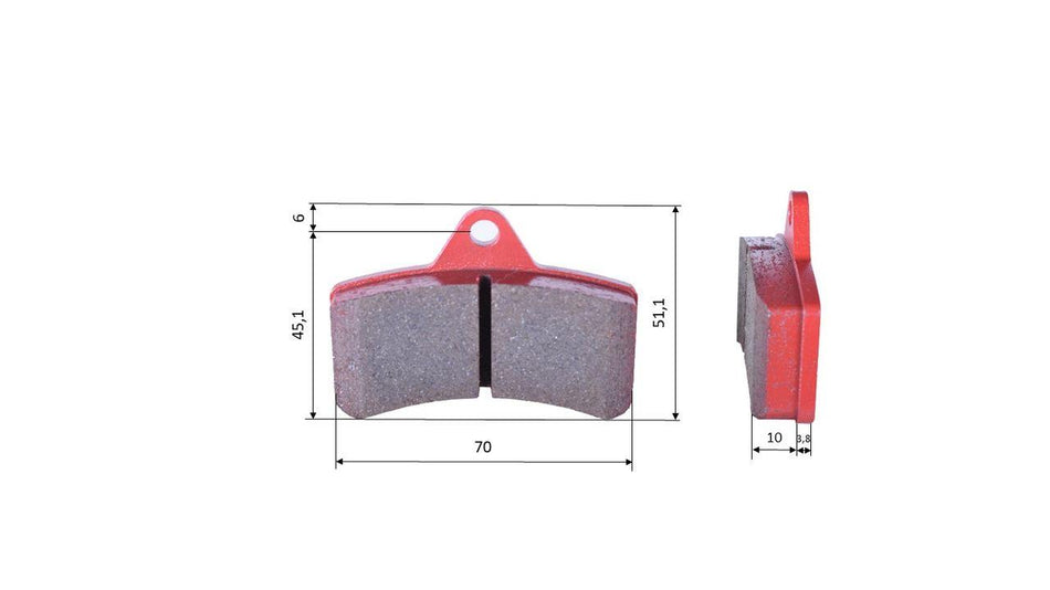 Jeu de plaquettes de frein (2 pièces), pour TOP Kart, arrière (546)